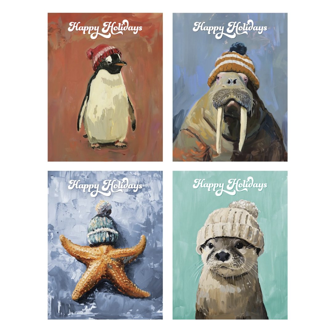 Aquatic Animals Happy Holiday Box Set Notecards*.jpg