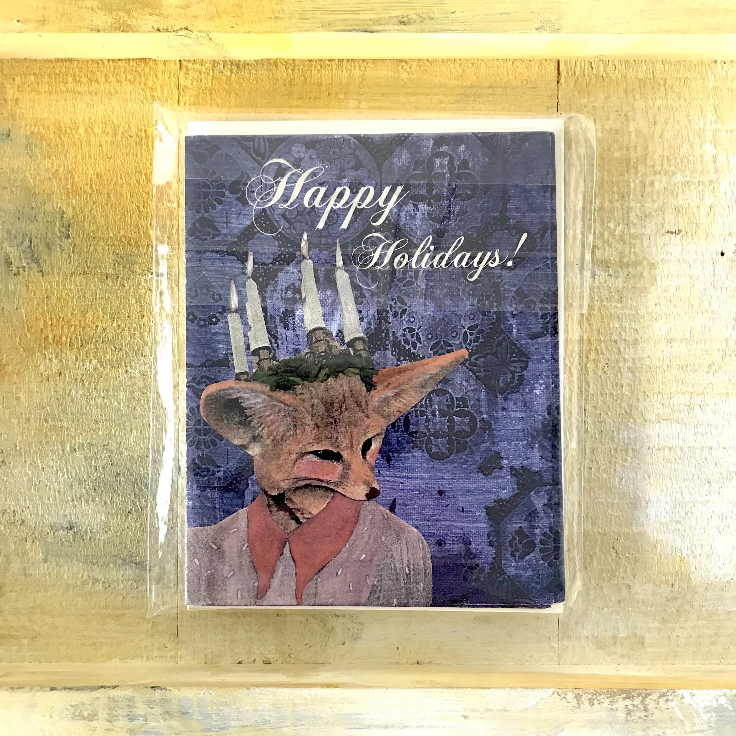 Candle Wreath Fox Holiday Cards.jpeg