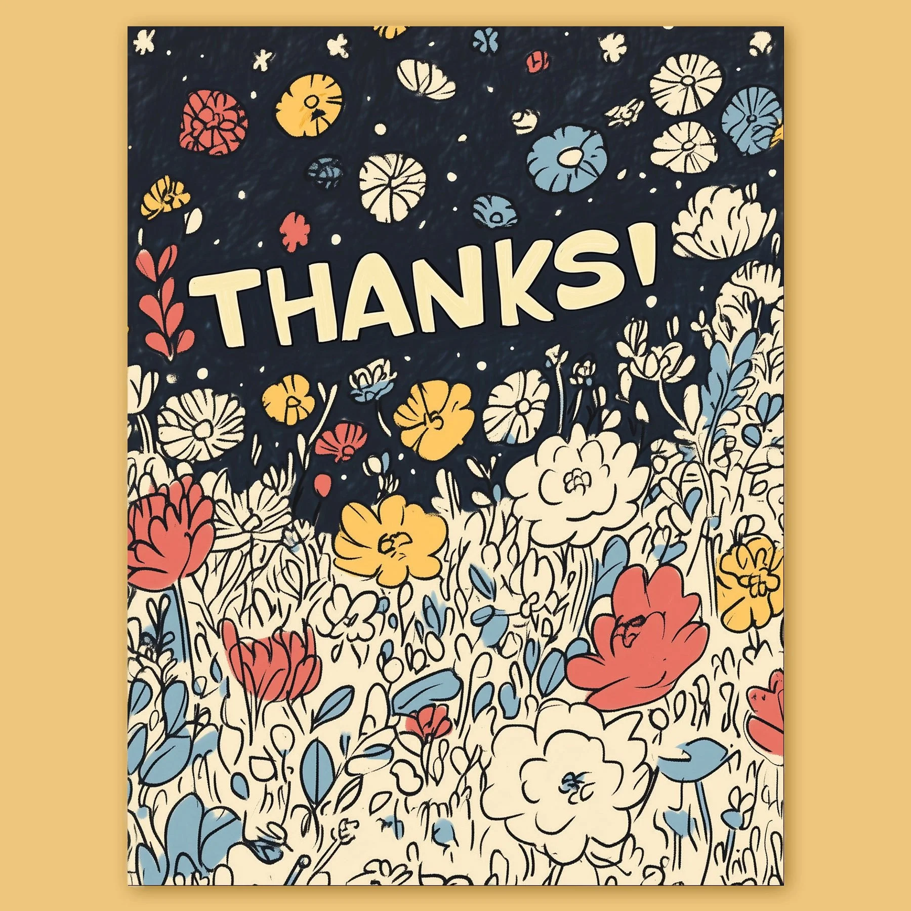 Thanks! with Flowers Greeting Card