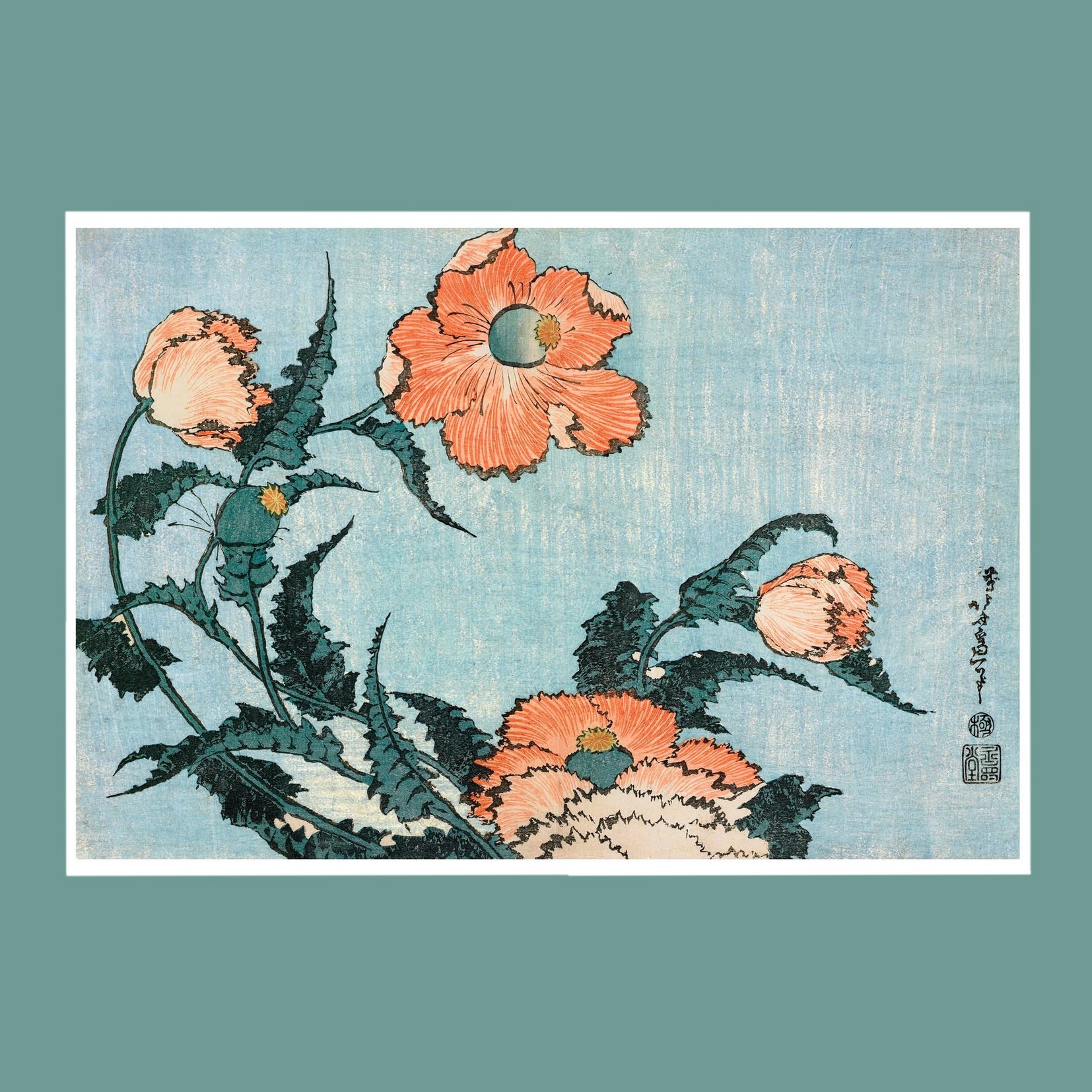 Hokusai- Poppies Small Boxed Cards Close Up.jpg
