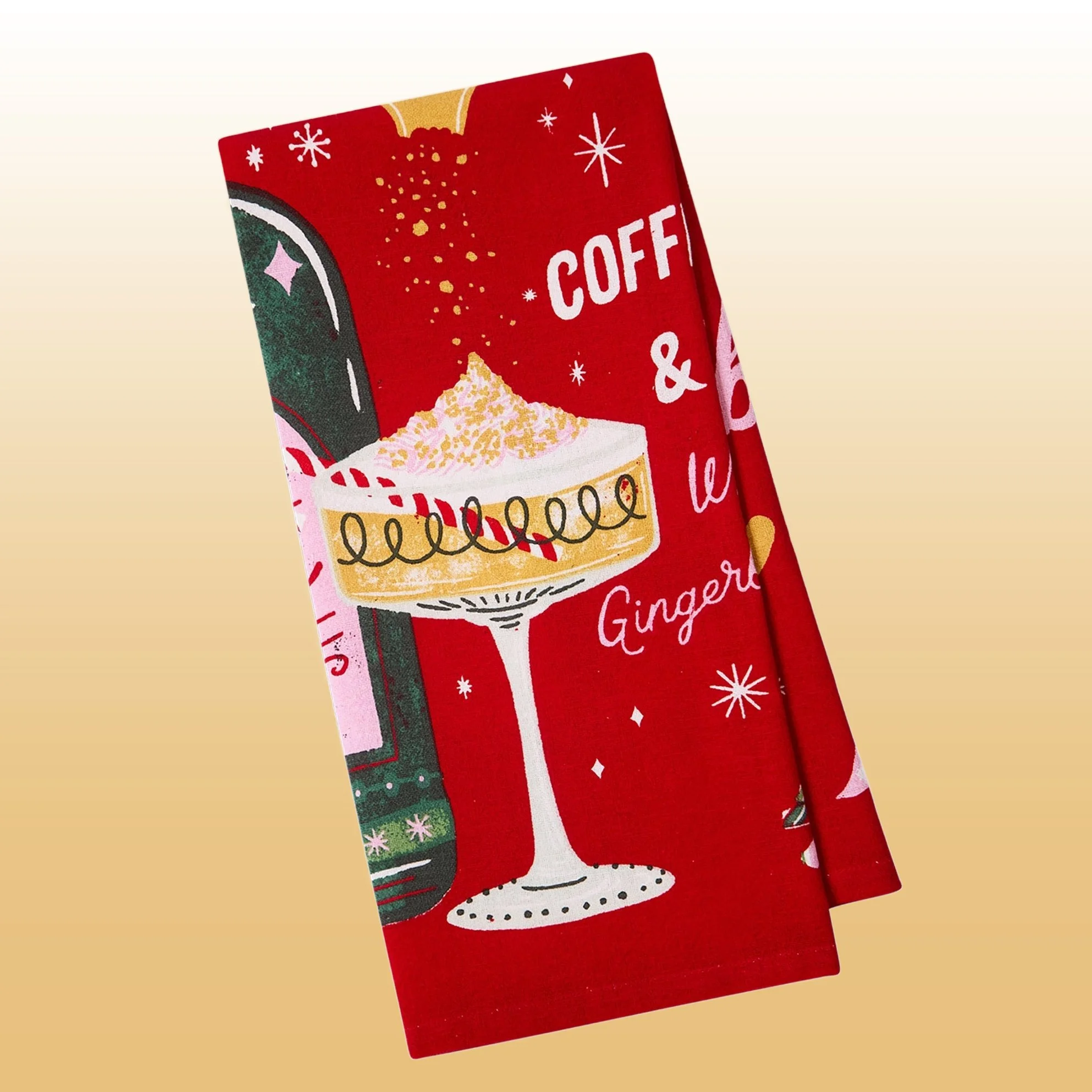 Holiday Spiked Eggnog Printed Flour Sack Dish Towel