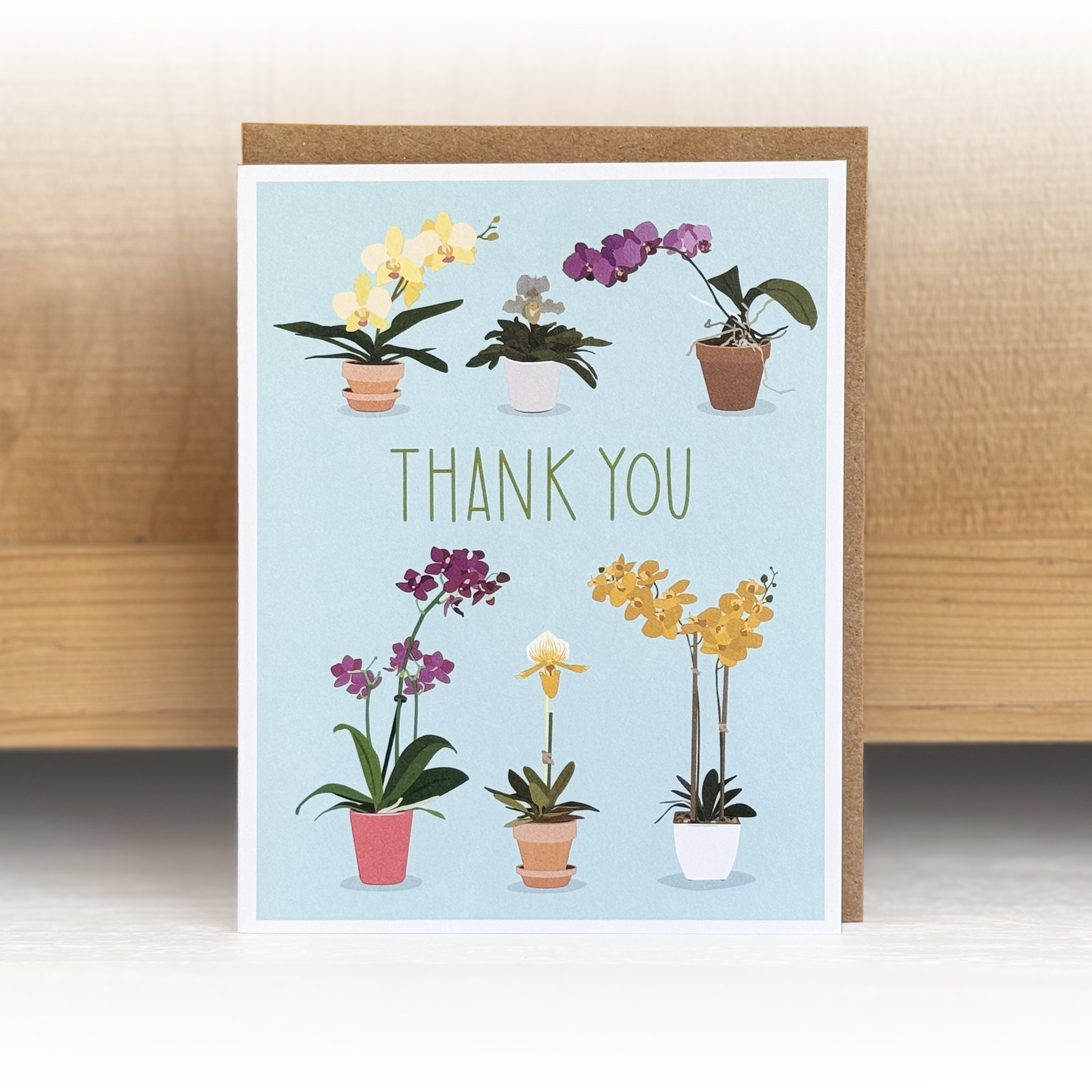 Potted Orchids Thank You Card