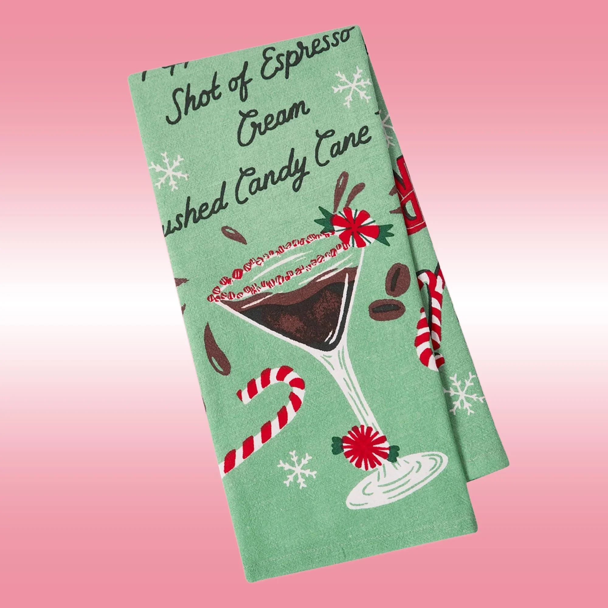 Peppermint Espresso Martini Printed Flour Sack Dish Towel