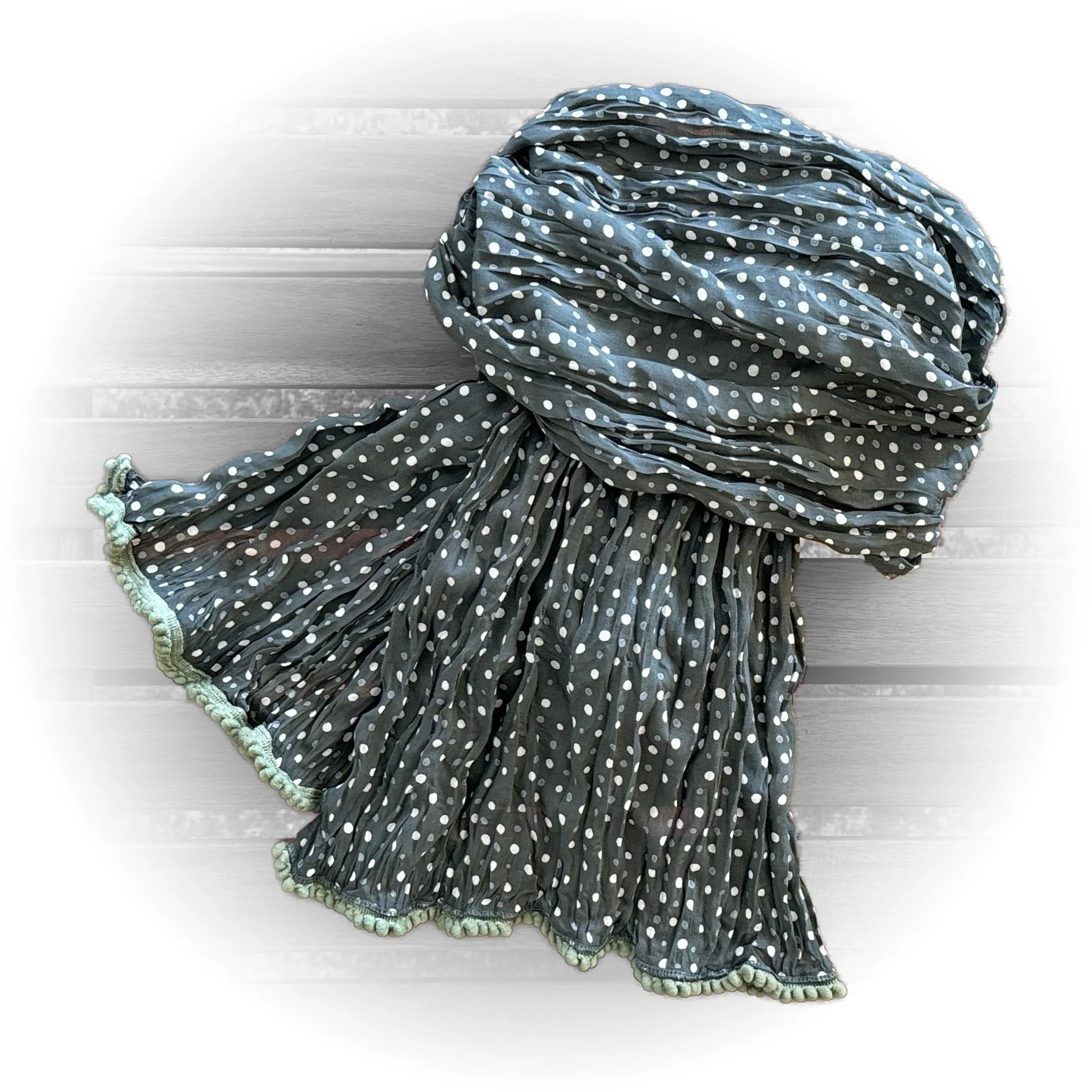 IMG_1257 Crinkled Cotton Scarf ~ Mini Polka Dots - Little Journeys Chicago.jpg