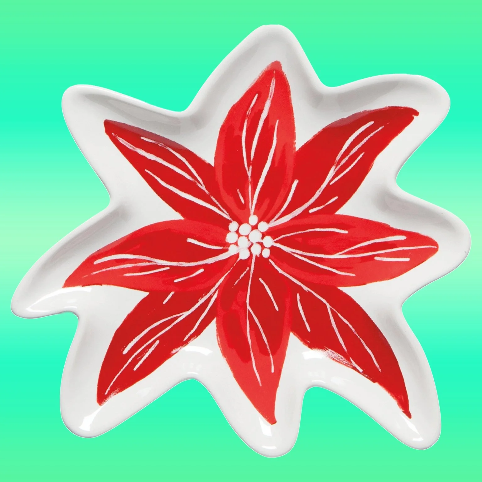 Poinsettia Christmas Dish