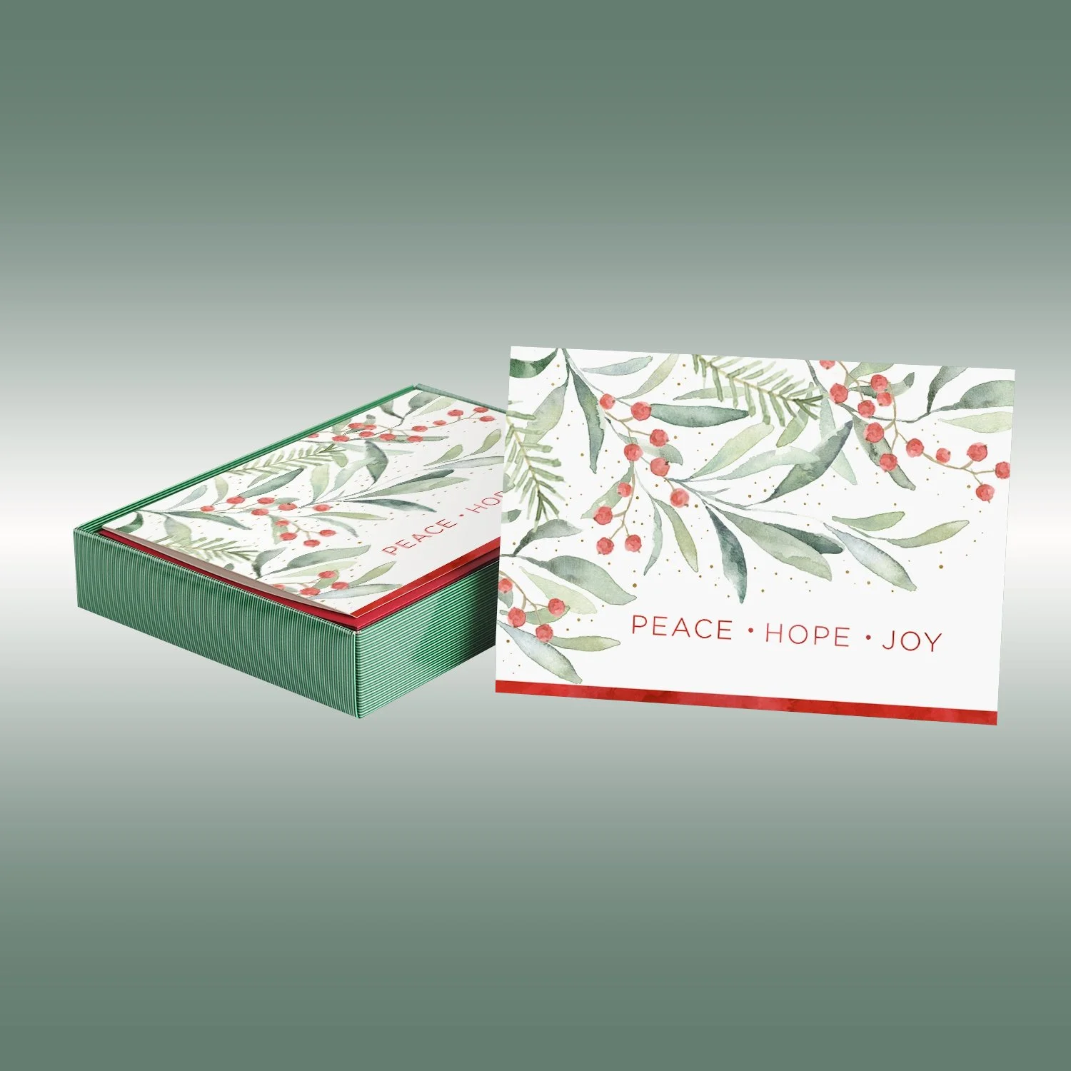 Greenery Wishes Boxed Holiday Cards