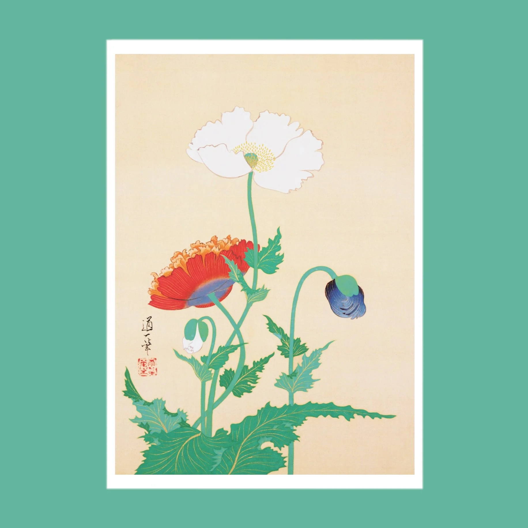 Sakai Dōitsu- Poppies Notecard - Pomegranate.jpg
