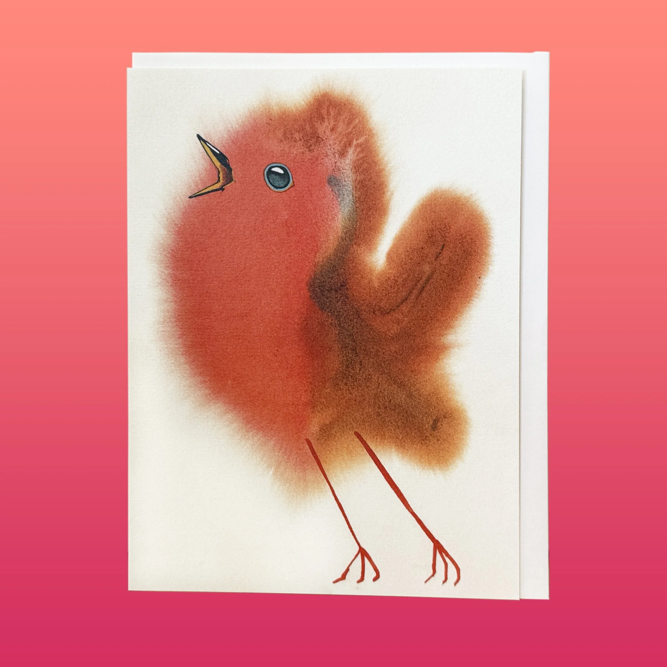 Singing Robin Greetings Card