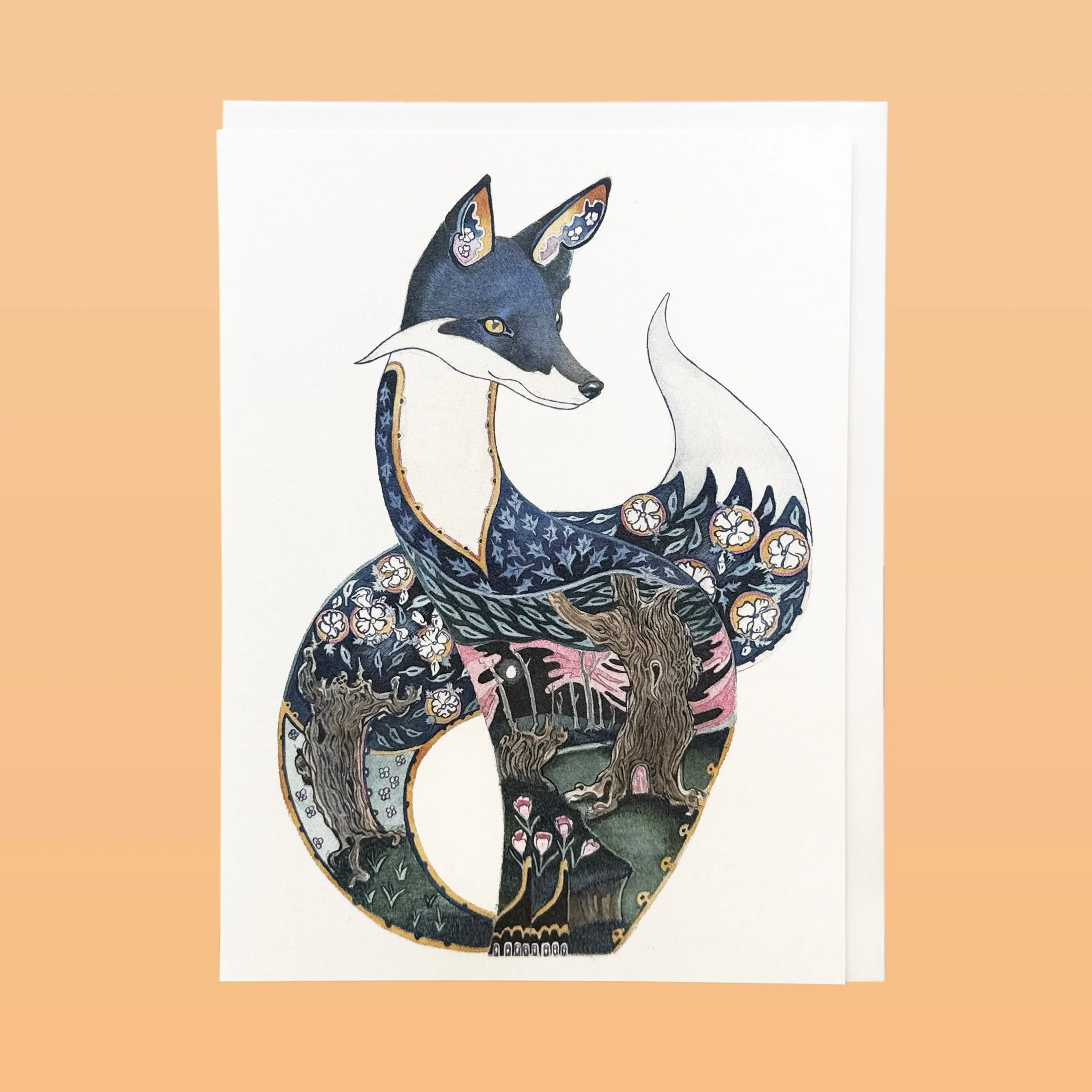 IMG_1052 Fox Nocturnal Greeting Card Blank DM Collection.jpg