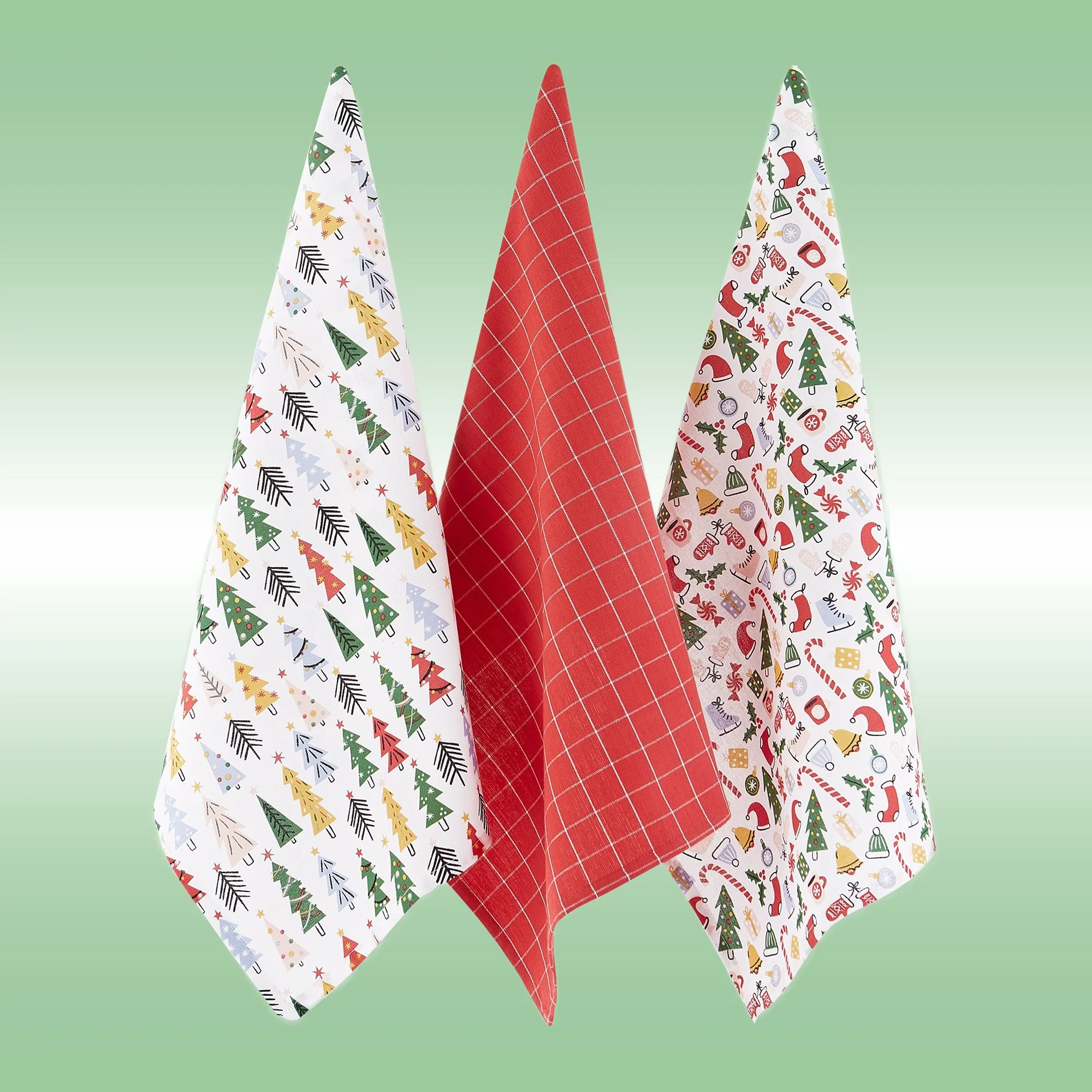 Holiday Vibes Dish Towes Set of 3 Unfolded.jpg