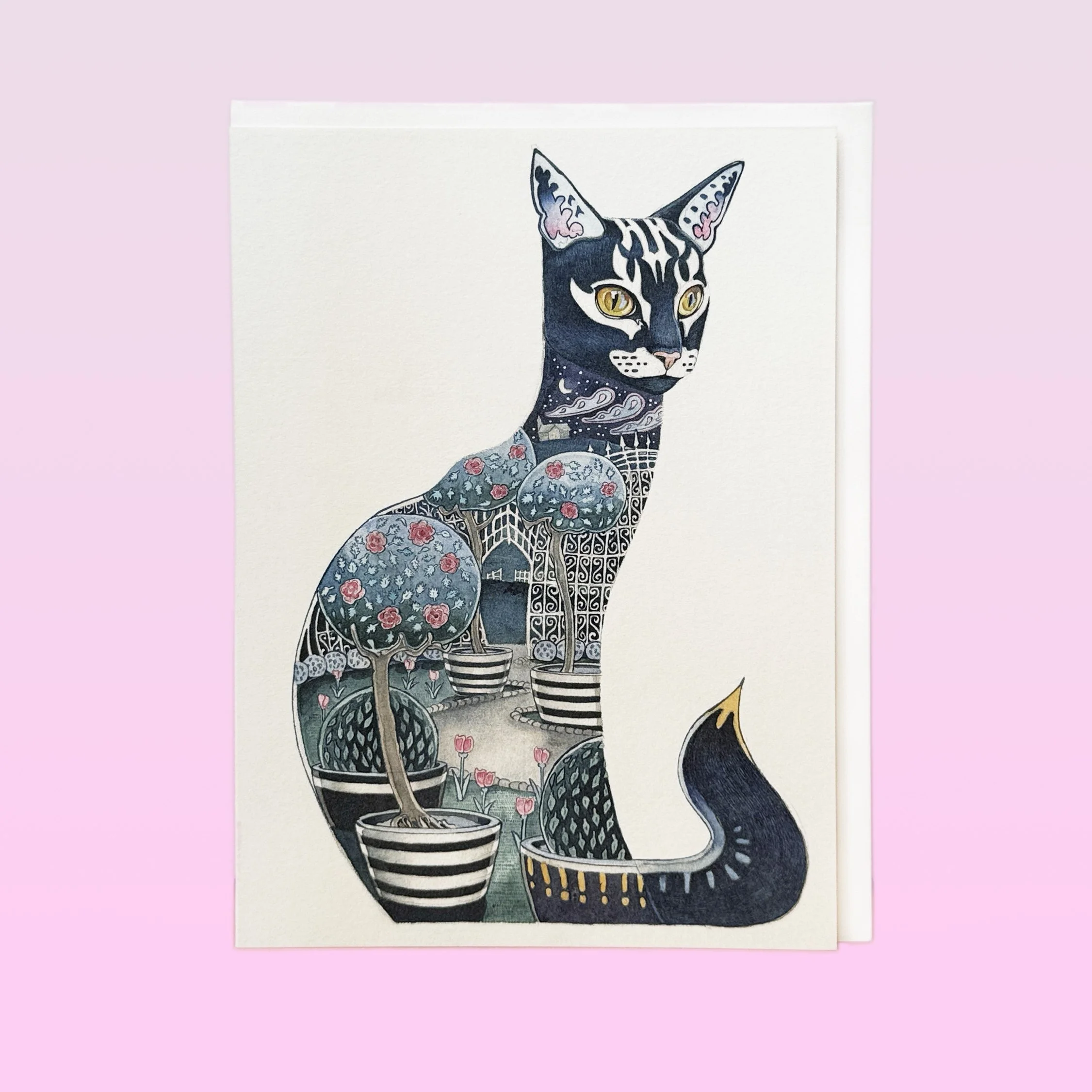 IMG_1037 Sitting Cat Greeting Card Blank.jpg