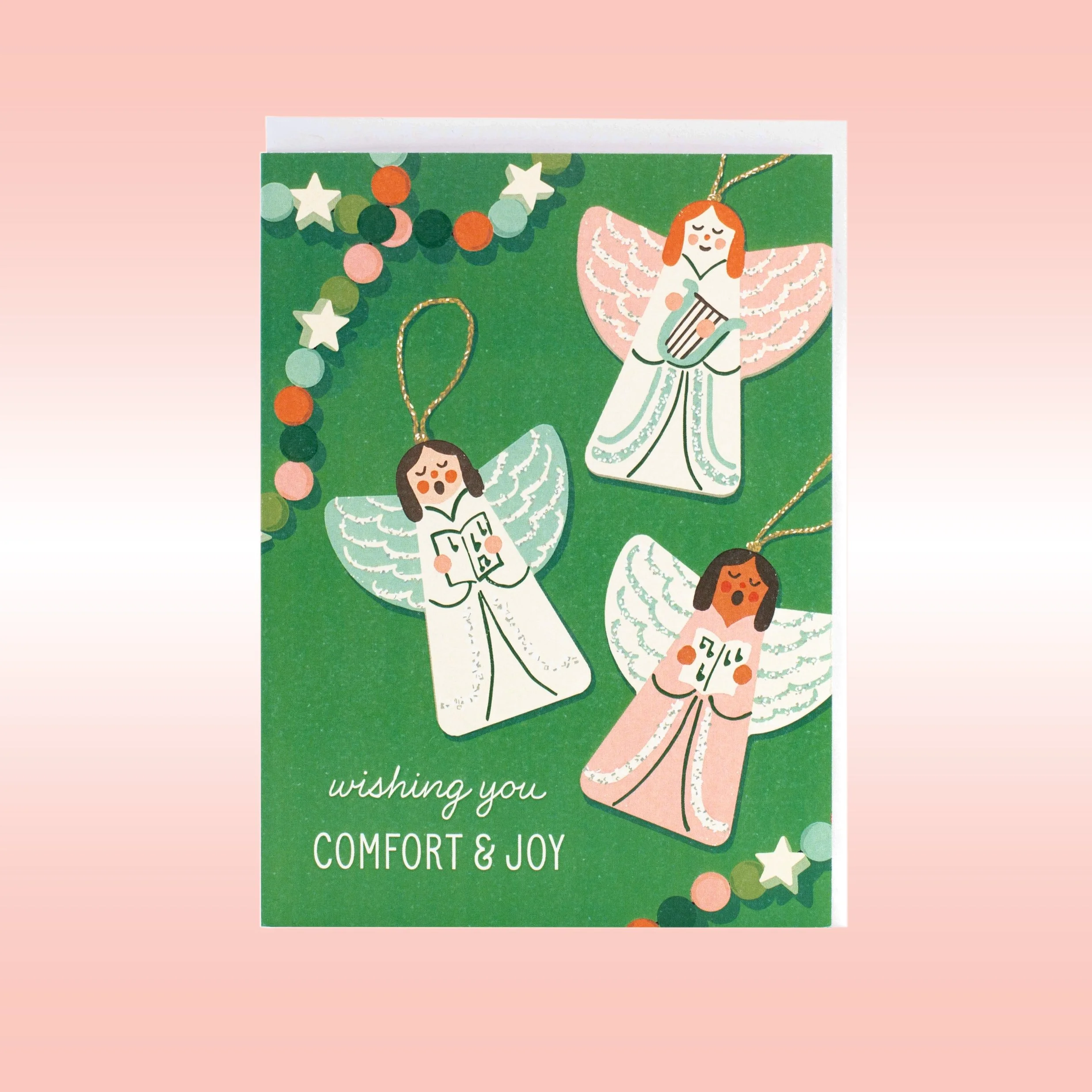 Angel Ornaments Christmas Card - Smudge Ink.jpg