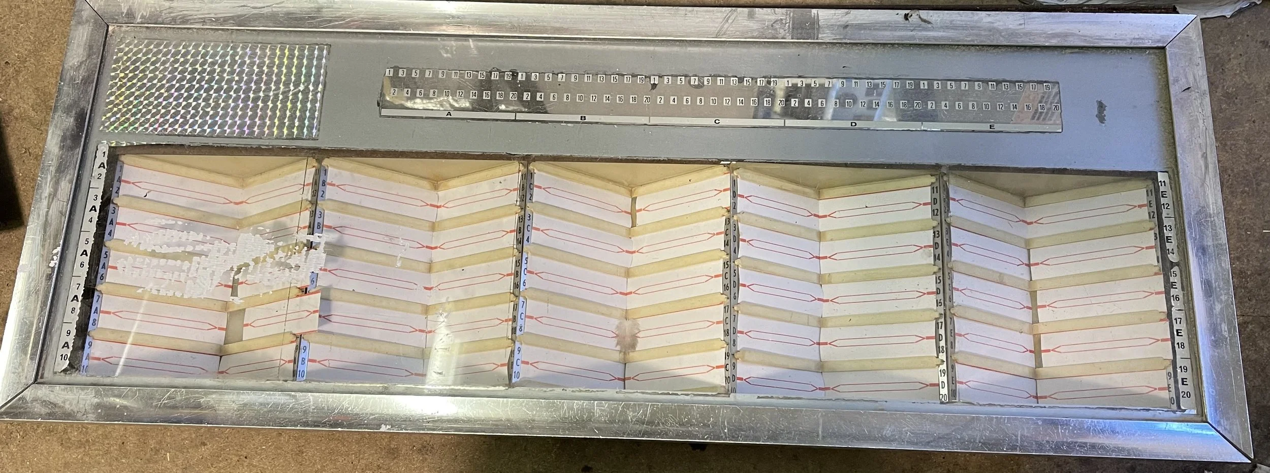 Jupiter Jukebox - J100H - Front Selection Glass & Title Cards