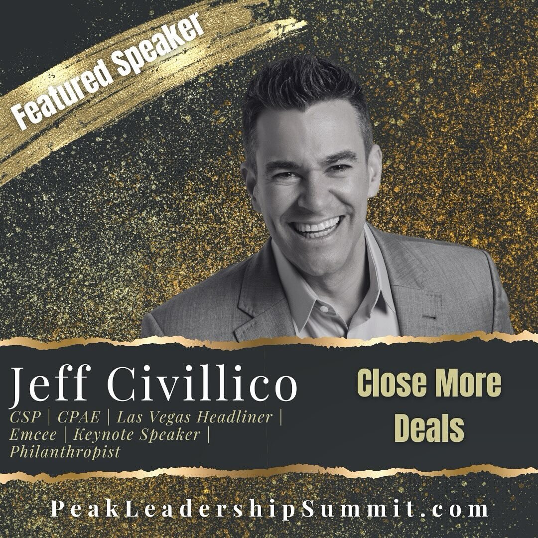 Are you ready for this? I am so pumped to announce our next superstar in the @peakleadershipsummit lineup on May 4th! It&rsquo;s none other than the incomparable @jeffcivillico!! 
If you know Jeff, you know he rocks the house in every single thing he