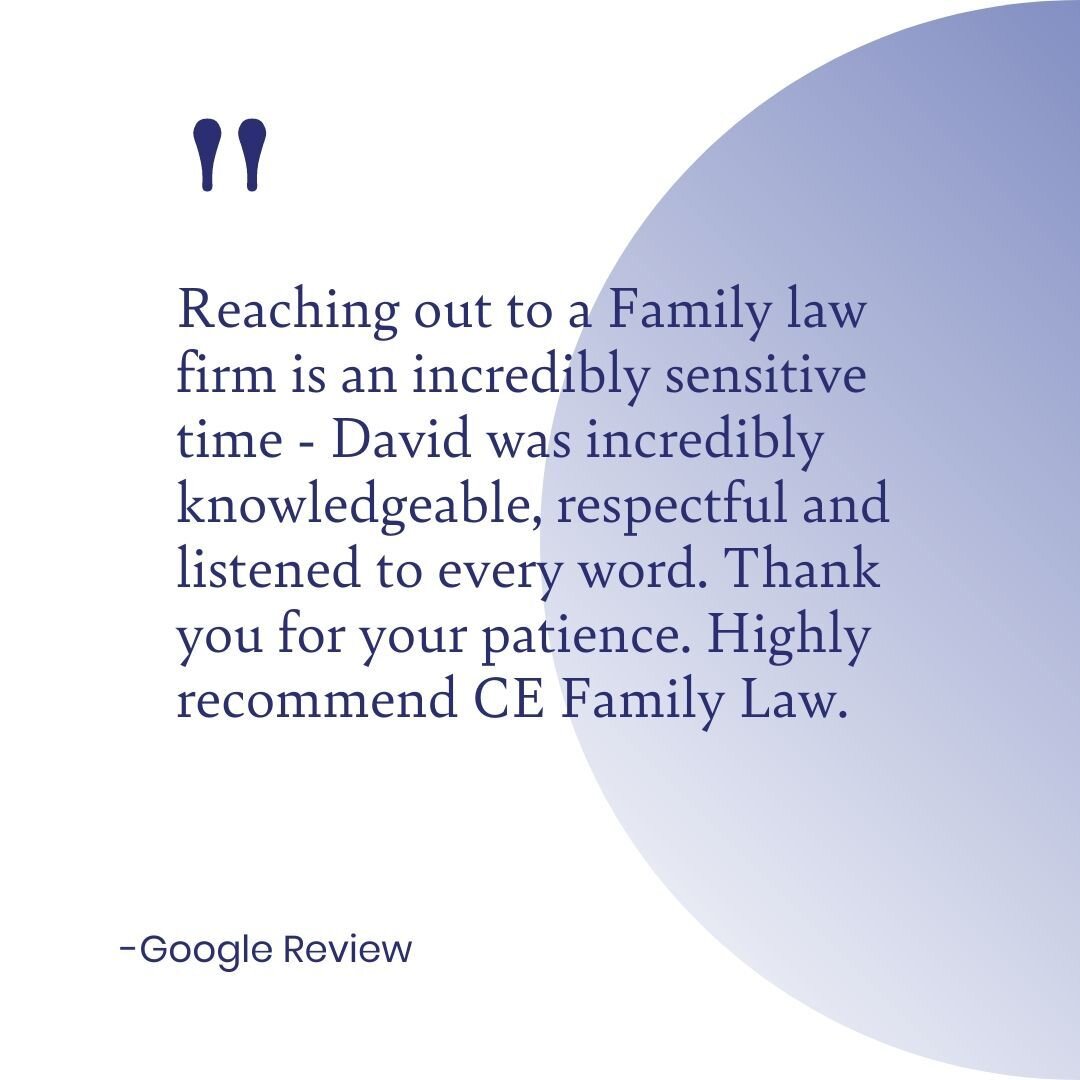 Ending the week with an appreciation for genuine feedback like this. As family lawyers, our role is not only to share our knowledge but to also provide an attentive ear and listen to our clients. 

#ClientTestimonial #FamilyLaw#CEFamilyLaw #clientfee