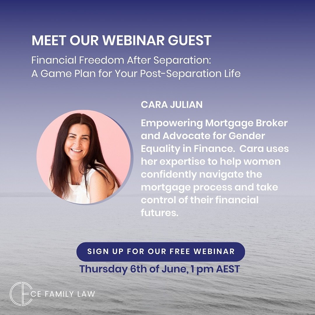 Meet Your Guest Speaker: Cara Julian, Mortgage Broker, Brava Finance

Join us for our free webinar: &ldquo;Financial Freedom After Separation: A Game Plan for Your Post-Separation Life&rdquo;.

Guest speaker Cara Julian, founder of Brava Finance, bri
