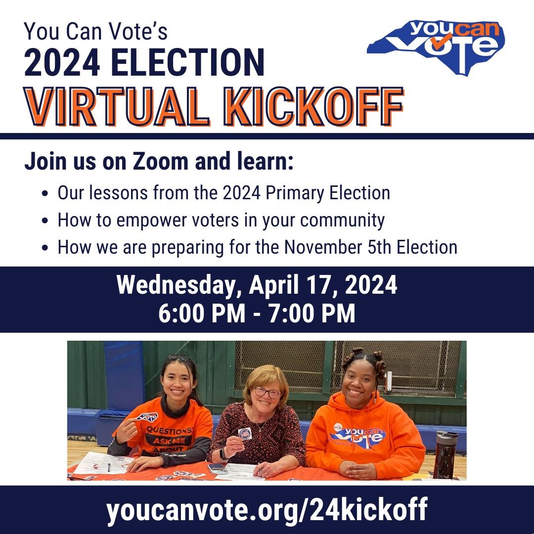 Join us Wednesday at 6pm to learn our lessons from the 2024 Primary, what we expect this year for the November 5th election, updated voting rules and our educational materials, plus the most impactful ways that YOU can prepare your community to VOTE.