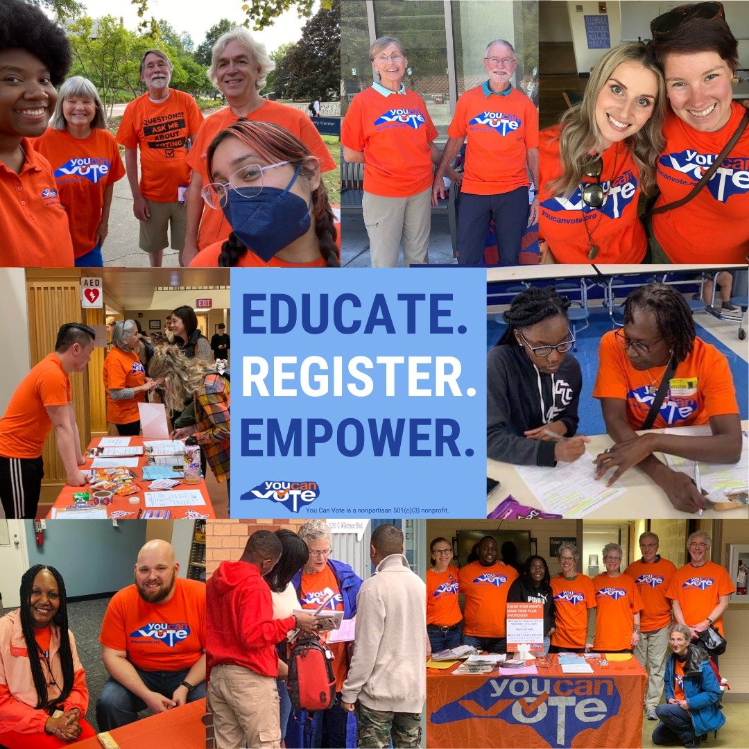 Help your community get educated, registered, and empowered to #Vote2024! Become a volunteer with us and learn how you can get North Carolina #VoteReady. Sign up here: www.youcanvote.org/volunteer. (link in bio)