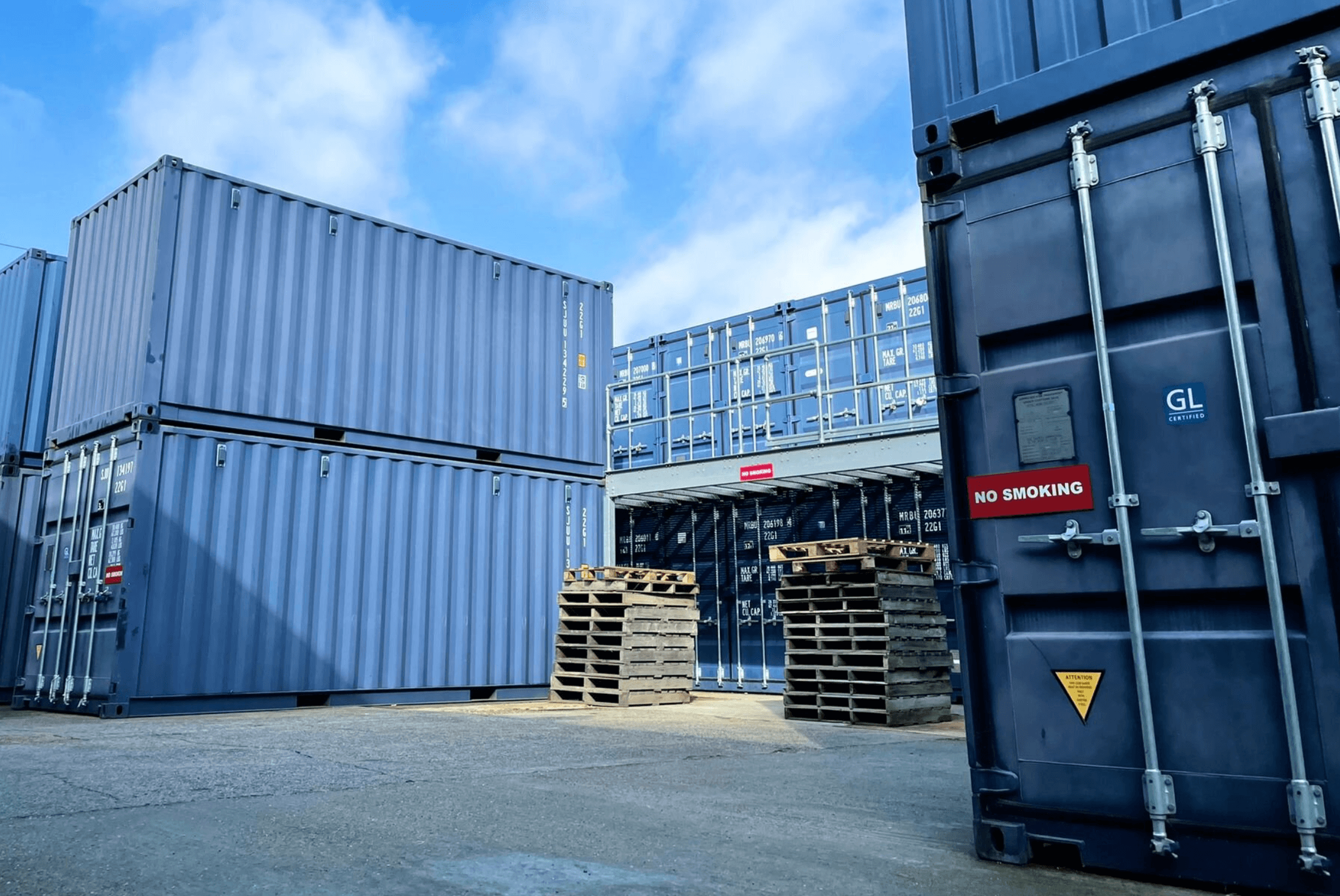 Repurposed Shipping Container Storage Units Within Construction