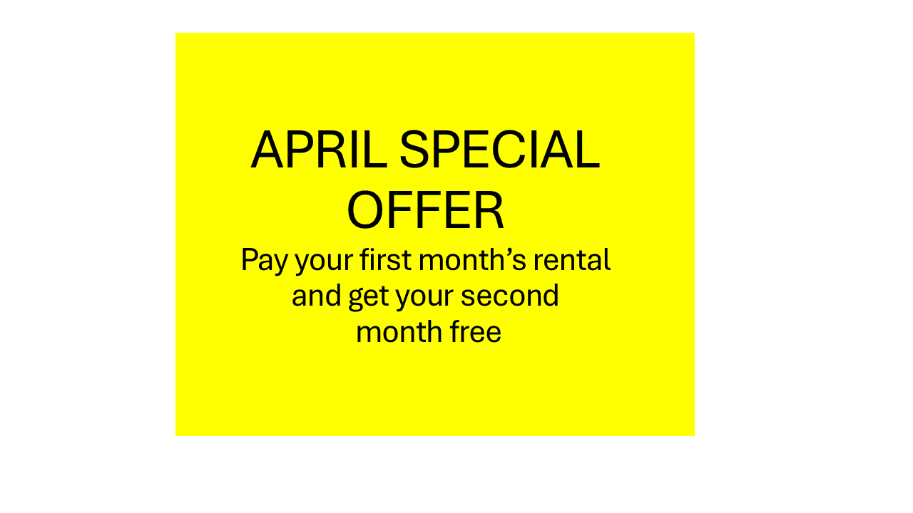 APRIL SPECIAL OFFER 2 MONTHS FOR THE PRICE OF ONE