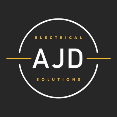 Logo for AJD Electrical Solutions with the company name inside a circle, with 'Electrical' above and 'Solutions' below.