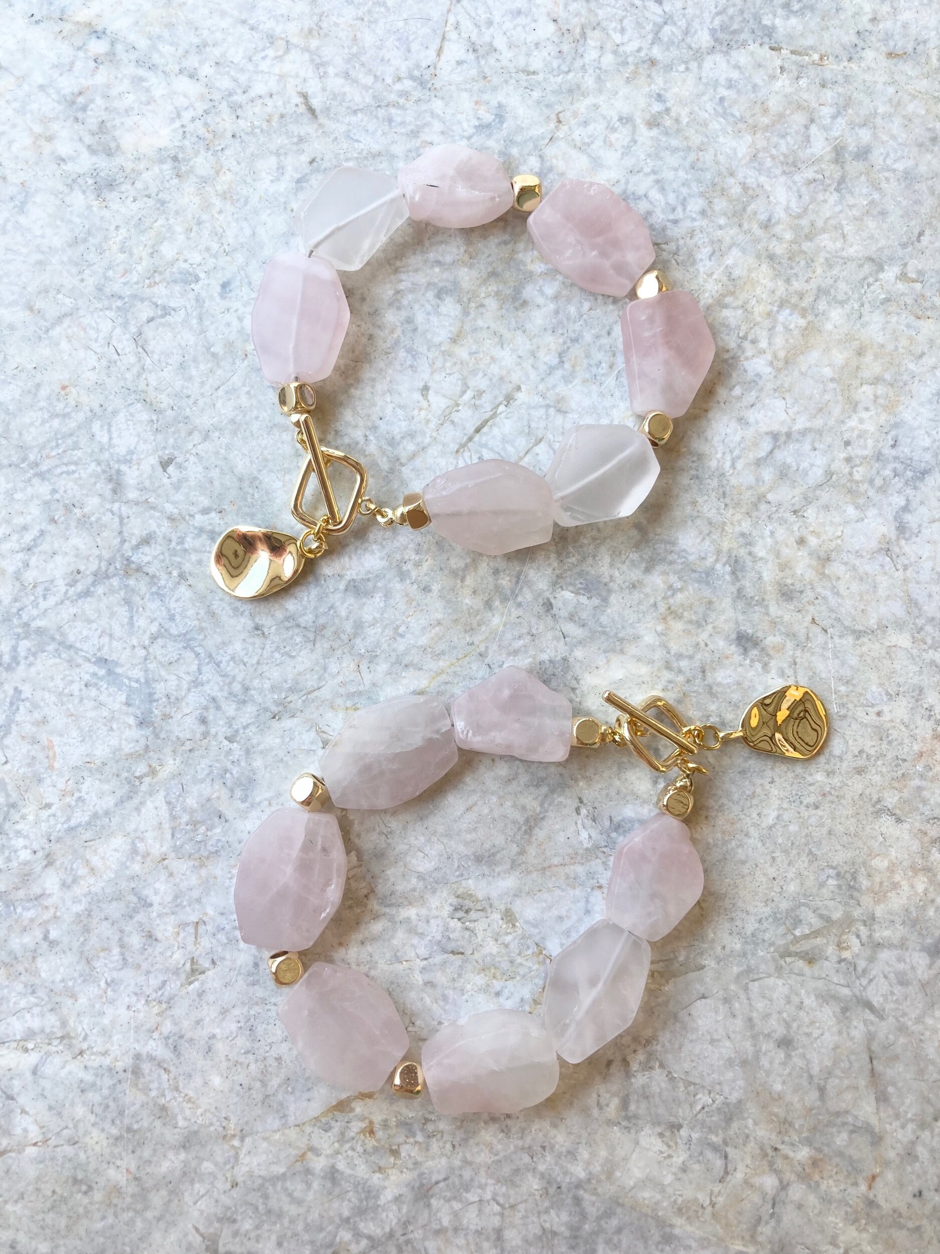 Rose quartz crystal Priya bracelet