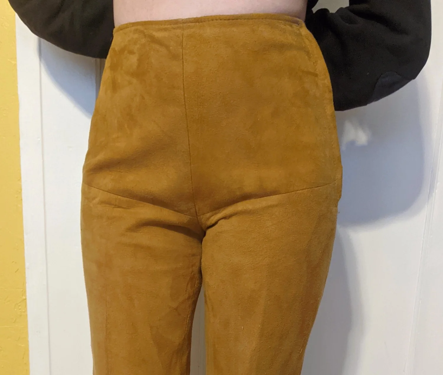 1960's Suede Leather Side Zip Trousers - 25 26 27 Waist — DARN VINTAGE