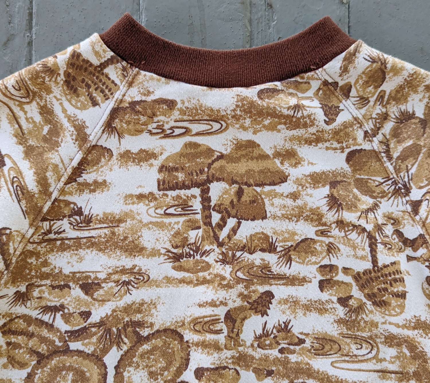 1960's Gnome + Mushroom Short Sleeve Sweatshirt — DARN VINTAGE 1960's Gnome + Mushroom Short Sleeve Sweatshirt — DARN VINTAGE