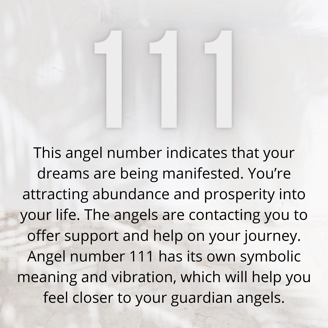 I have been seeing 111 so much lately and always love getting these little messages from my angels. I wanted to share the meaning in case you find yourself seeing 111. Your spiritual team is communicating with you!!! ✨✨✨✨✨🙏