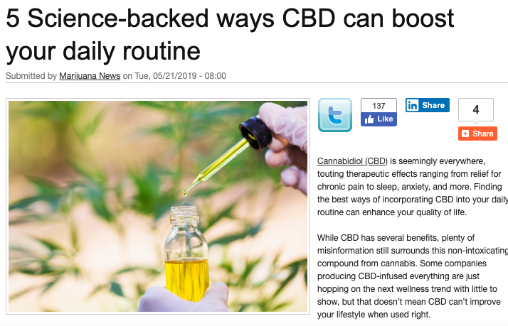 CBD FOR DAILY ROUTINE