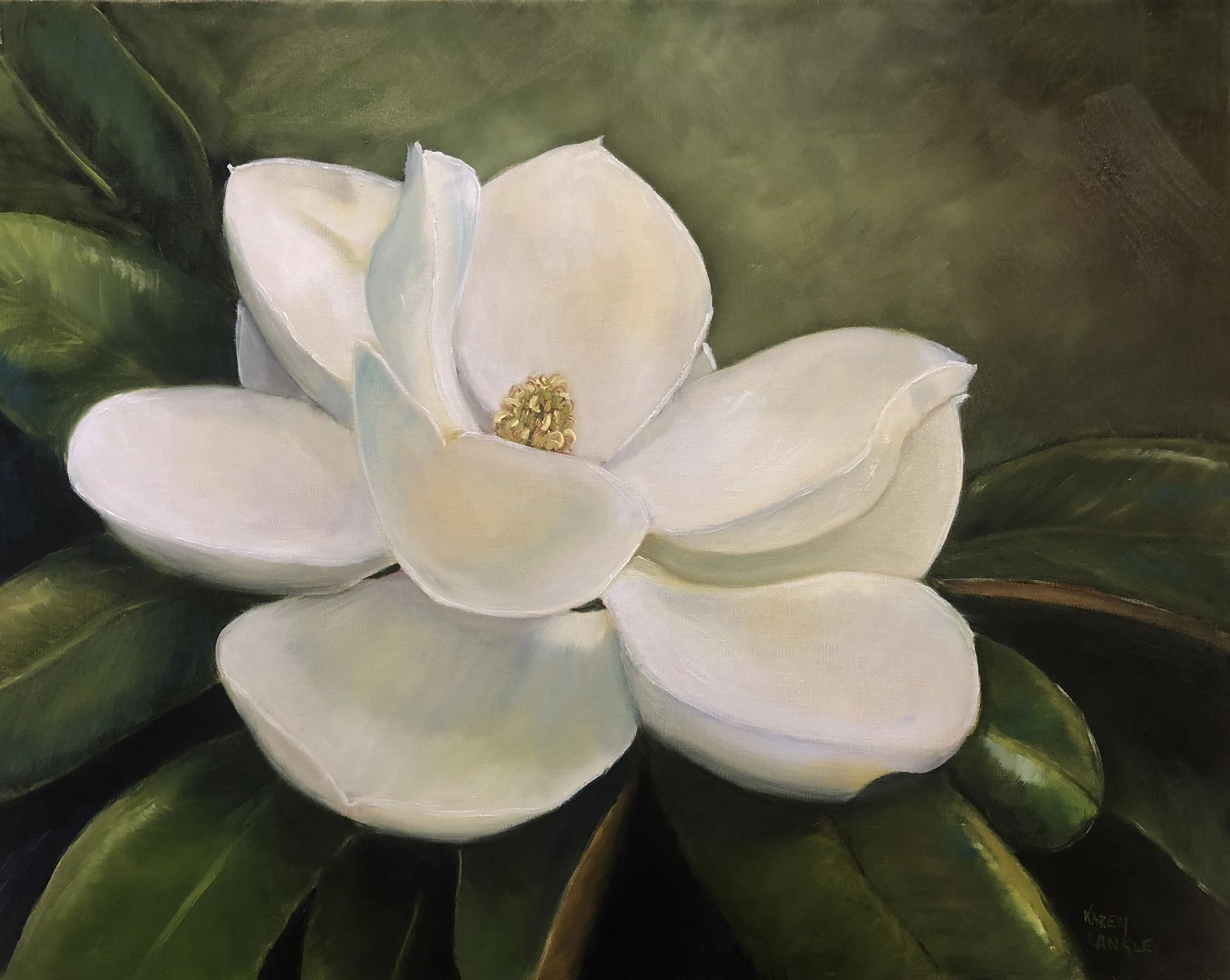Magnolia Oil on Linen 16x20