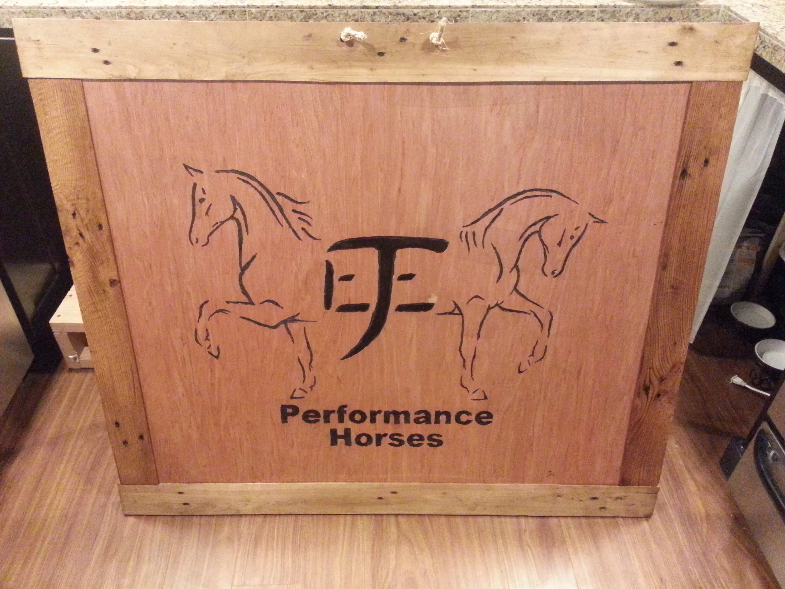 Hand carved sign