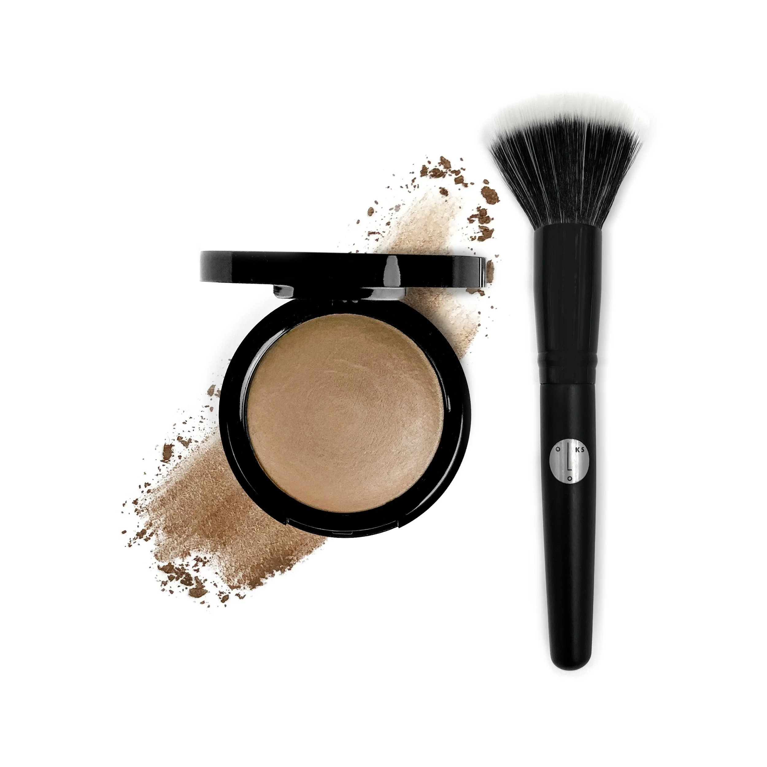 Baked Bronzing Powder and Brush Set