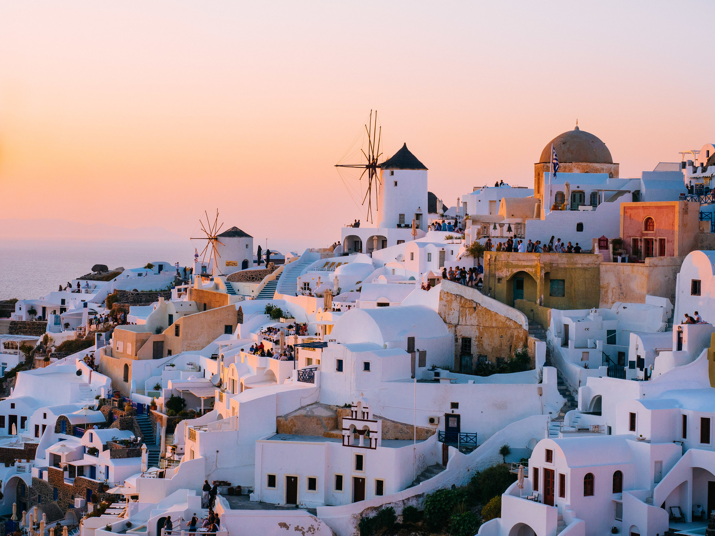Port city of Oia on Santorini