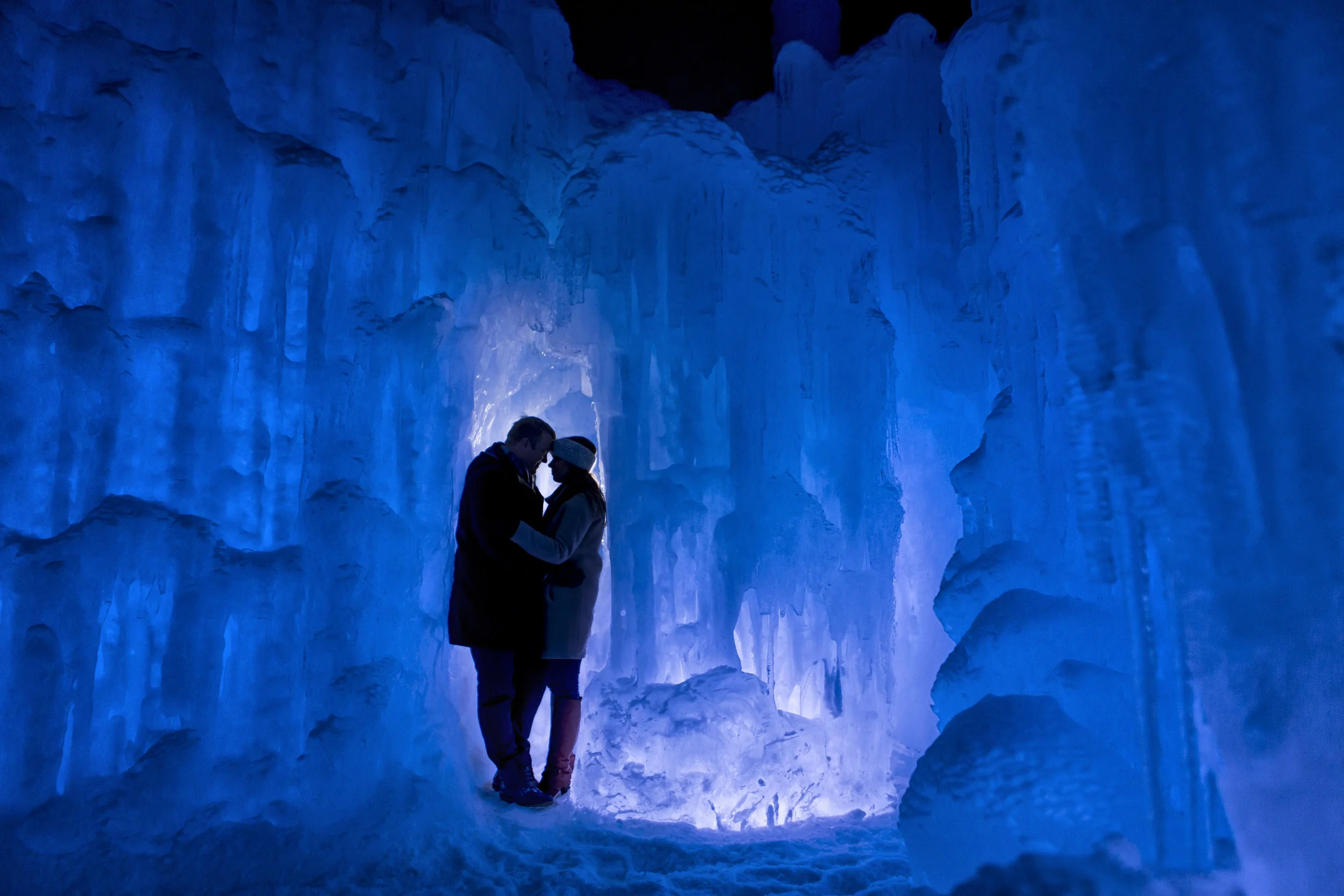  Engagement Photo Session at New Hampshire Ice Castle  