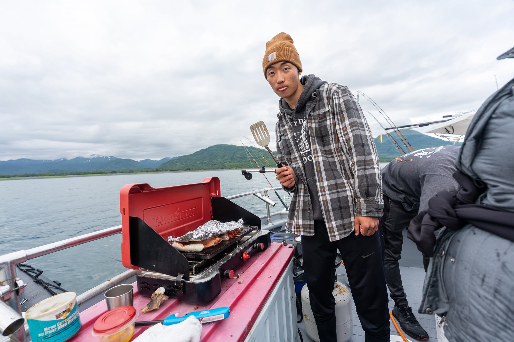 Grilling fresh caught salmon!