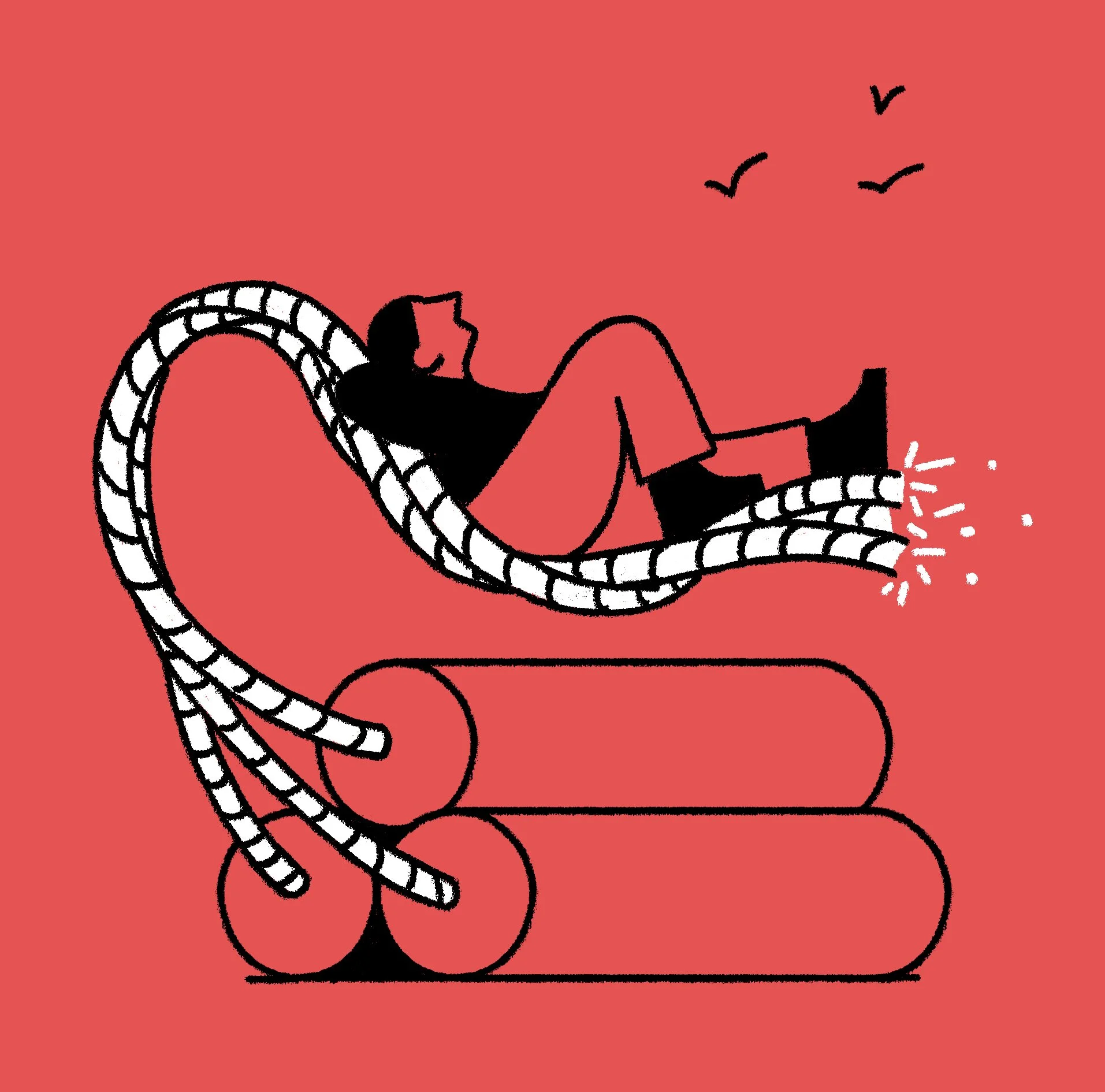 Editorial illustration published in El Pais spanish newspaper. Black and white illustration. Black line drawing. 