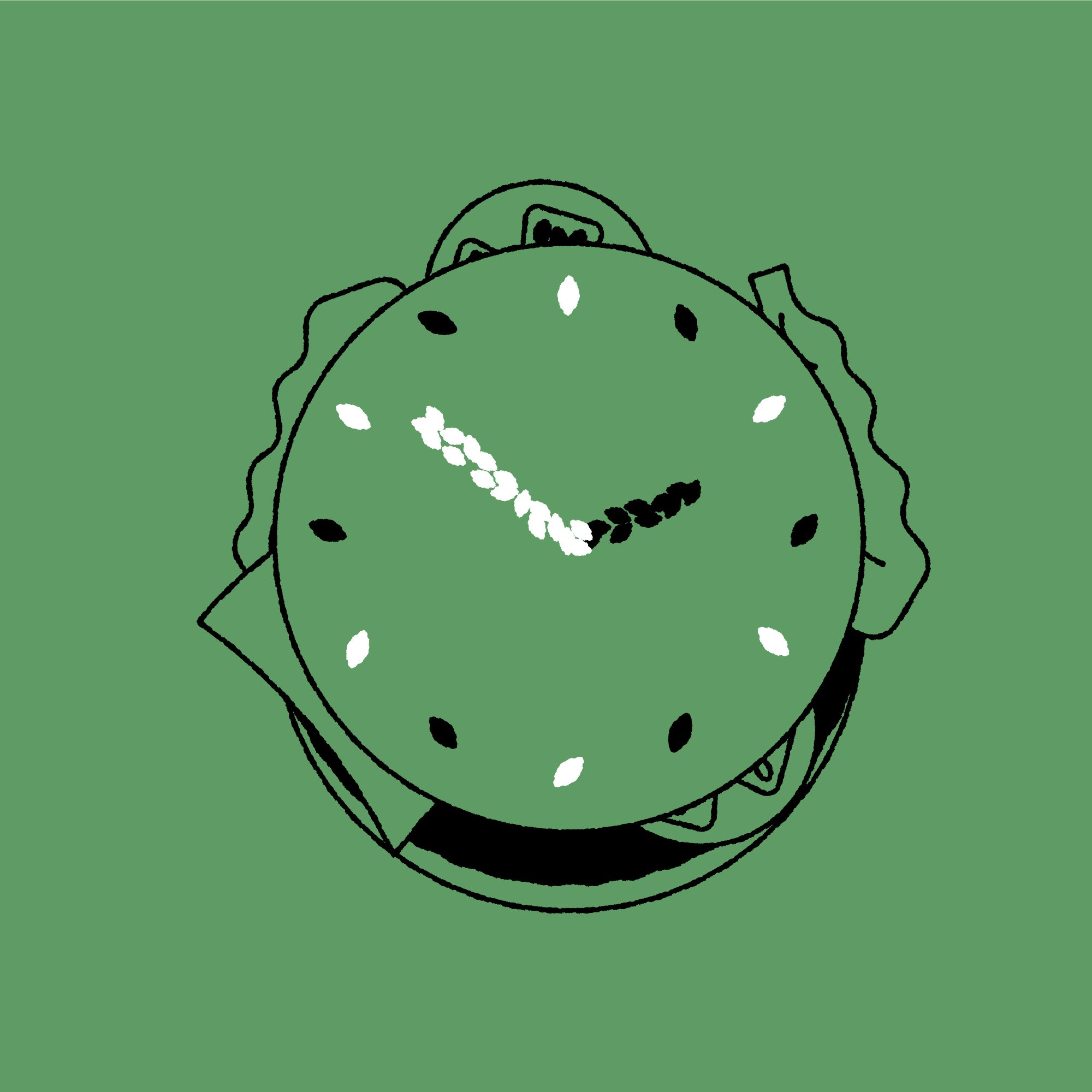 Burger and watch mixed as a metaphor of the time of lunch. Cheap meal. Fitness. Editorial illustration for Mens Health UK. Conceptual illustration by Fran Pulido