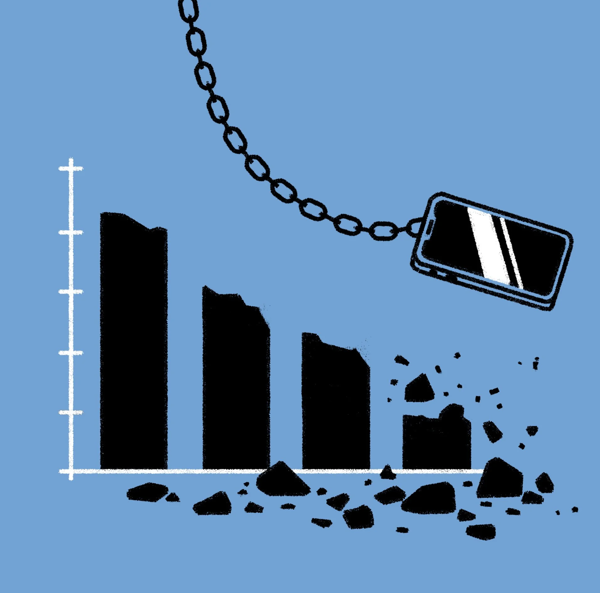 Editorial illustration published in El Pais spanish newspaper. Black and white illustration. Black line drawing by Fran Pulido. Social media addiction.