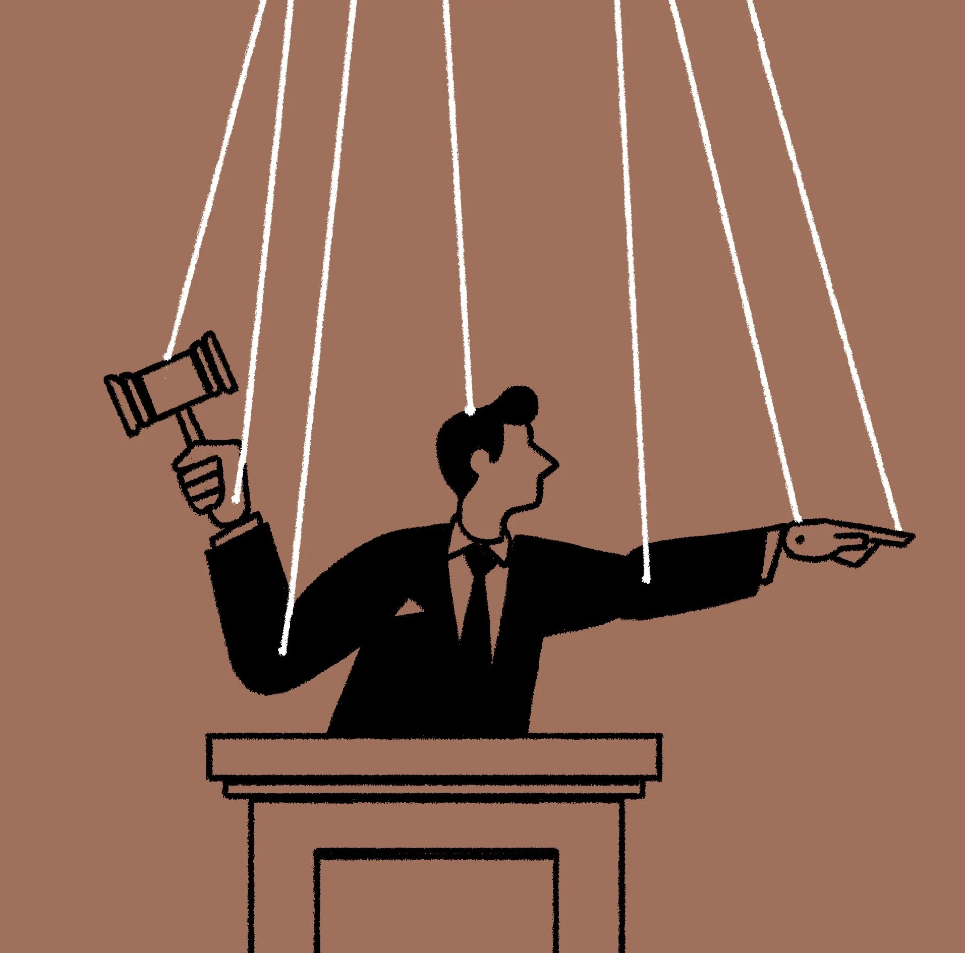 Editorial illustration published in El Pais spanish newspaper. Black and white illustration. Black line drawing. 