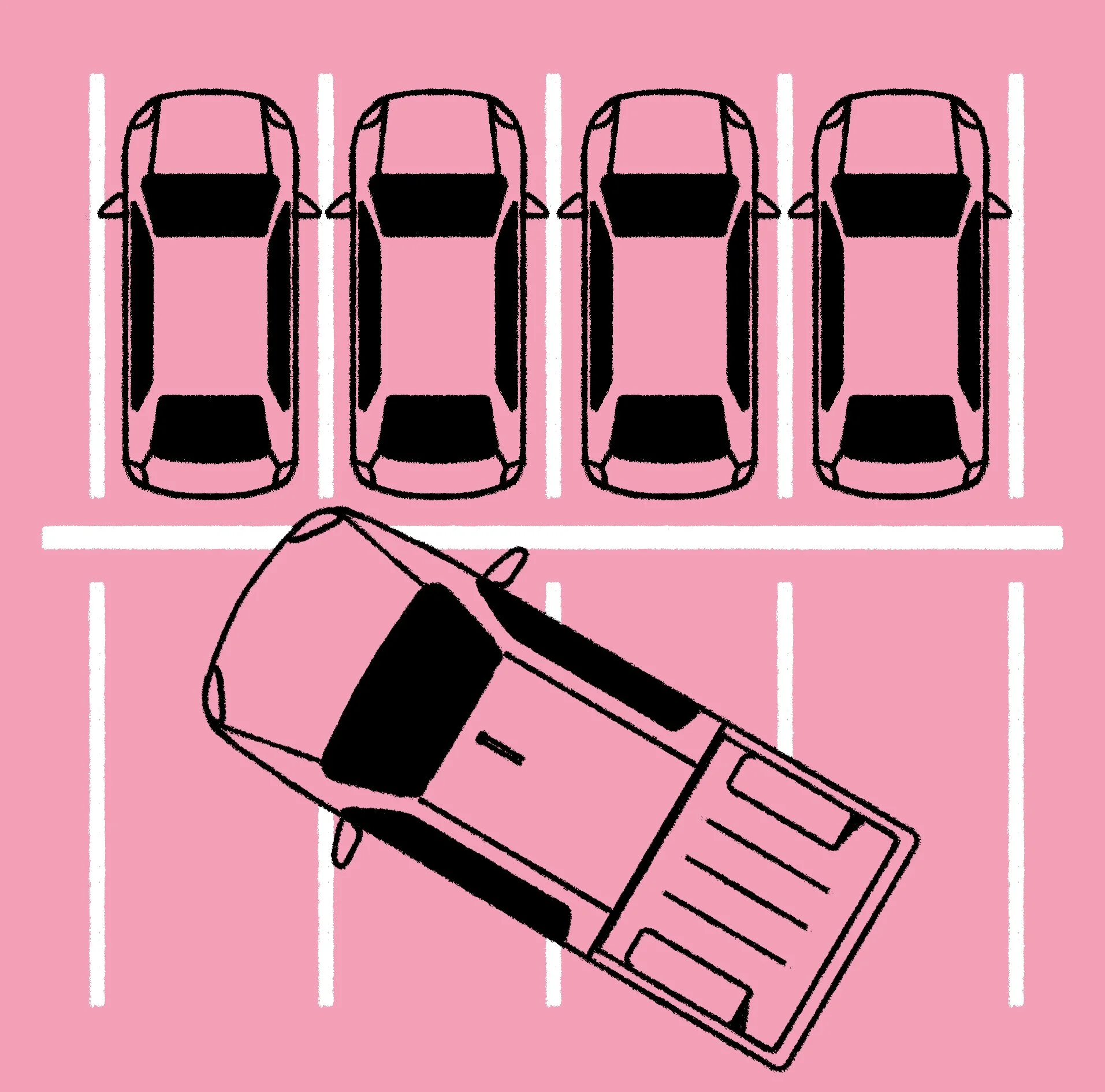 Editorial illustration published in El Pais spanish newspaper. Black and white illustration. Black line drawing. 