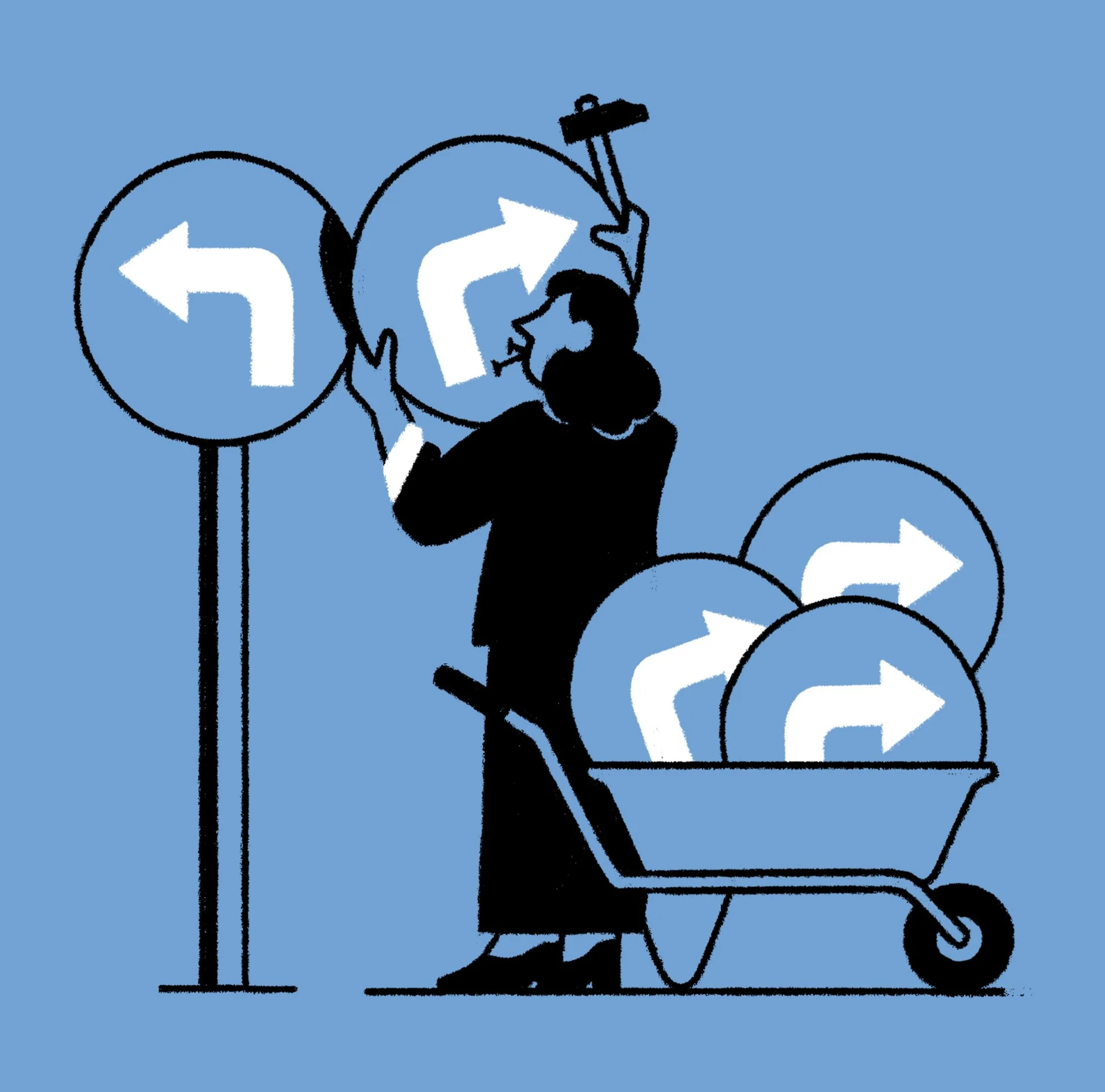 Editorial illustration published in El Pais spanish newspaper. Black and white illustration. Black line drawing. 