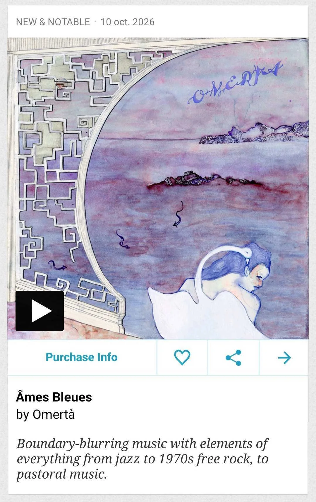 omertà | âmes bleues @ bandcamp daily (us)