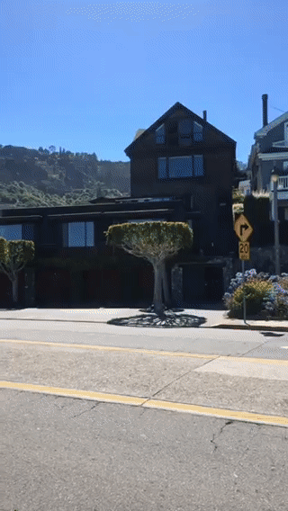 Looking down the street in Sausalito.