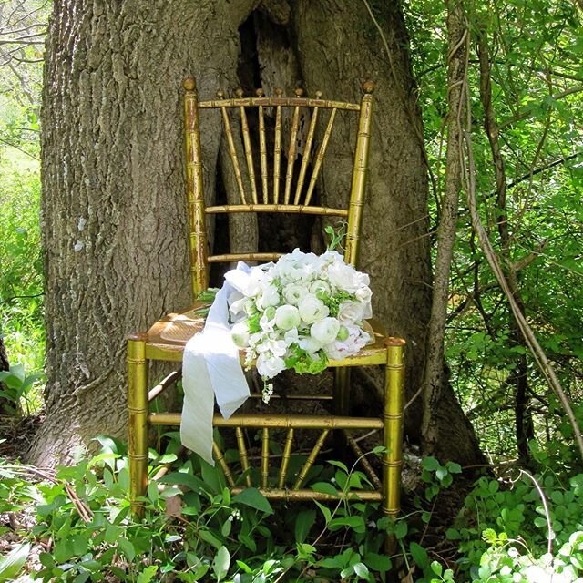 Earth day. Inspiration came from my back yard, a vintage chair and an old bouquet.