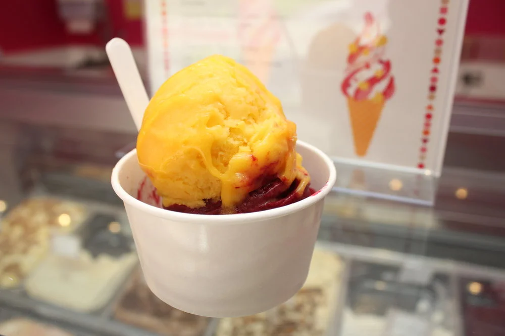 PASSION FRUIT + CASSIS SORBET