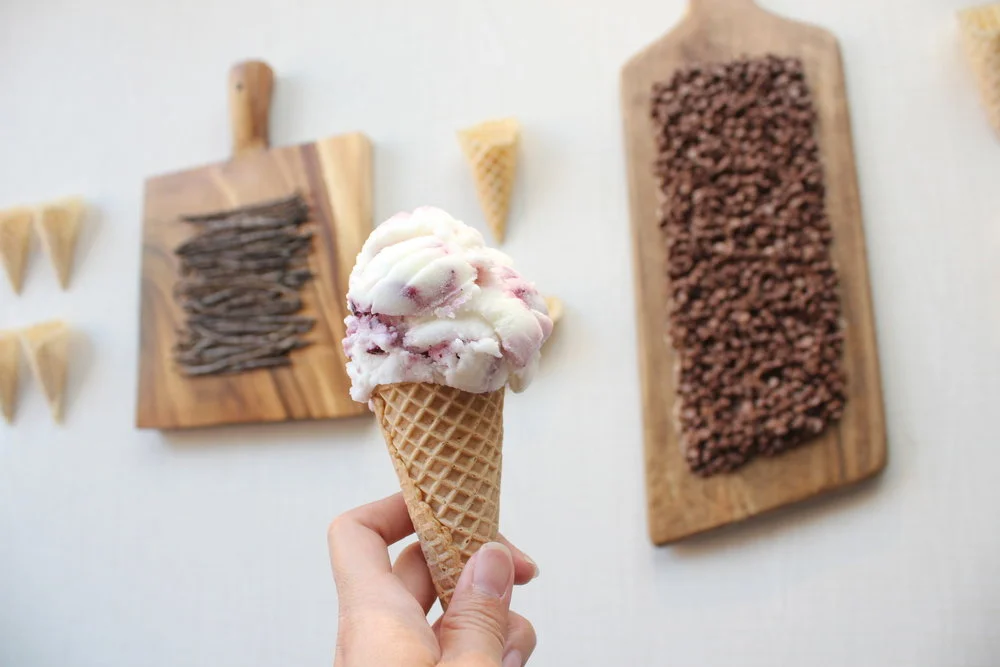 BLUEBERRY FROZEN YOGURT GLUTEN FREE CONE