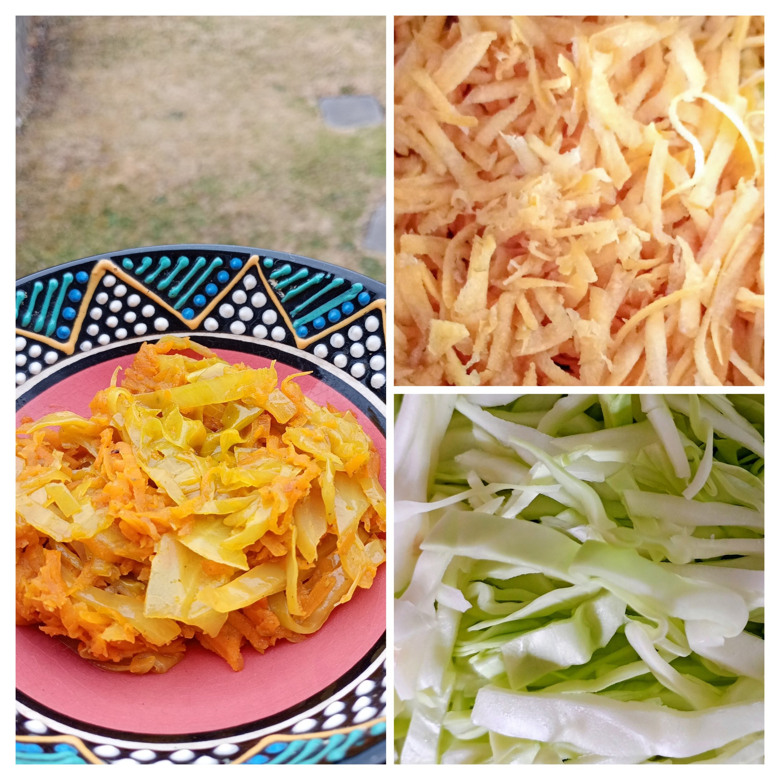 Spiced cabbage, carrot and onion