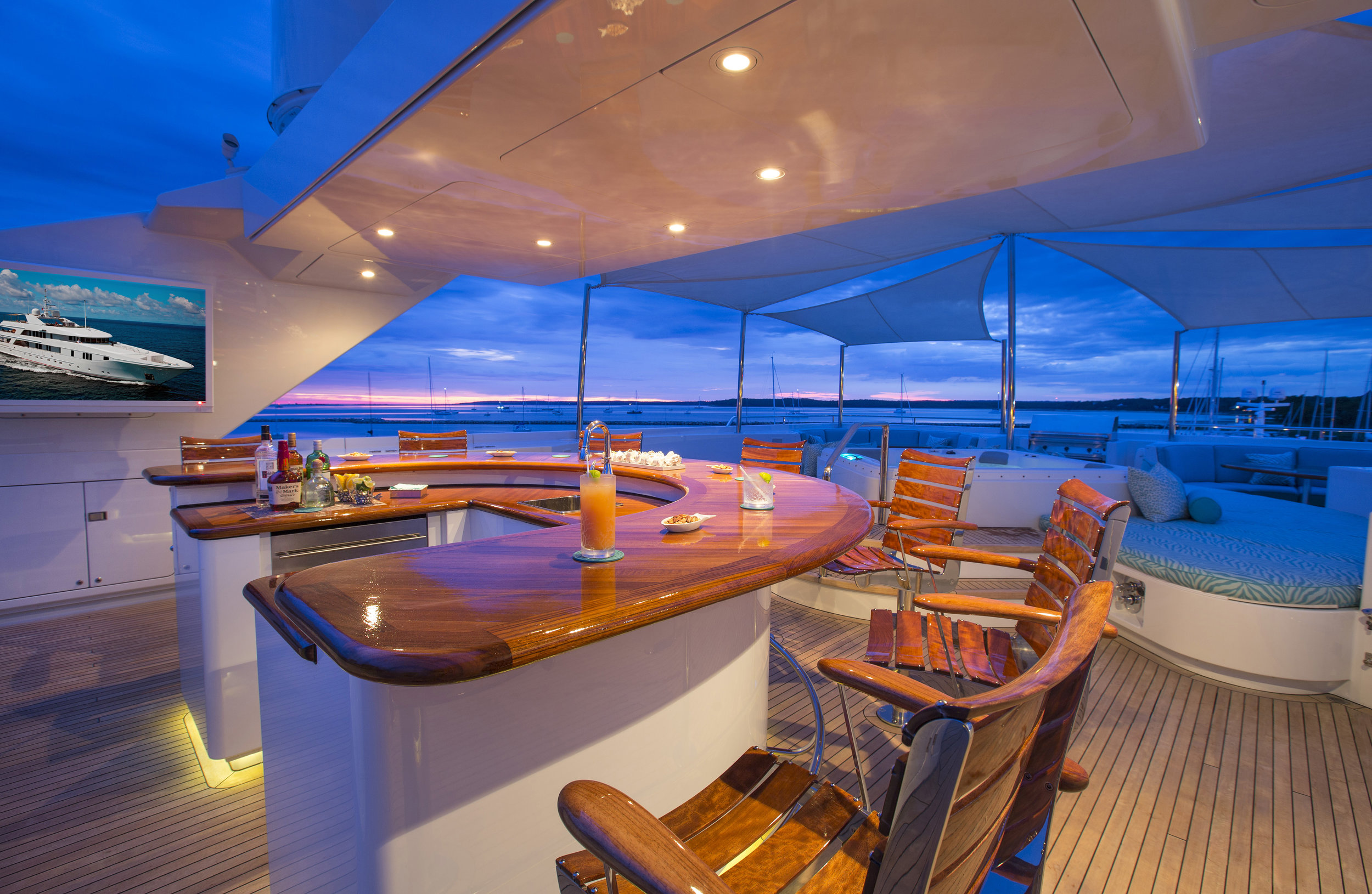  Interiors and details onboard Rhino, 154' Admiral motoryacht in Sag Harbor, NY. 