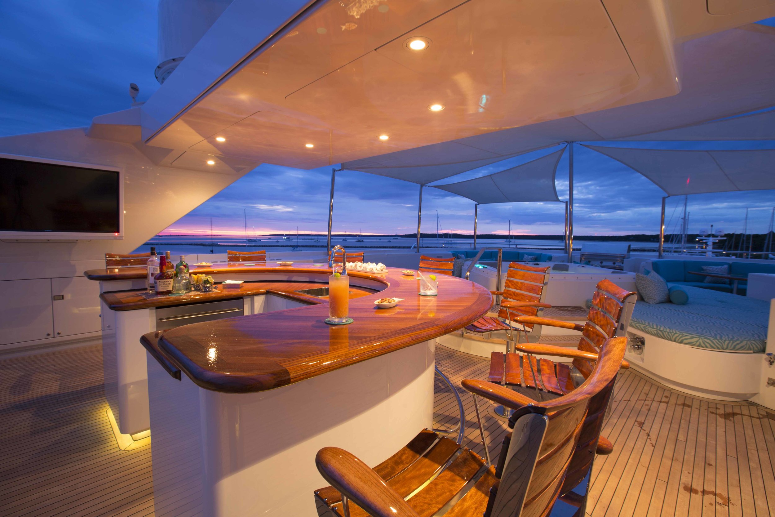  Interiors and details onboard Rhino, 154' Admiral motoryacht in Sag Harbor, NY. 